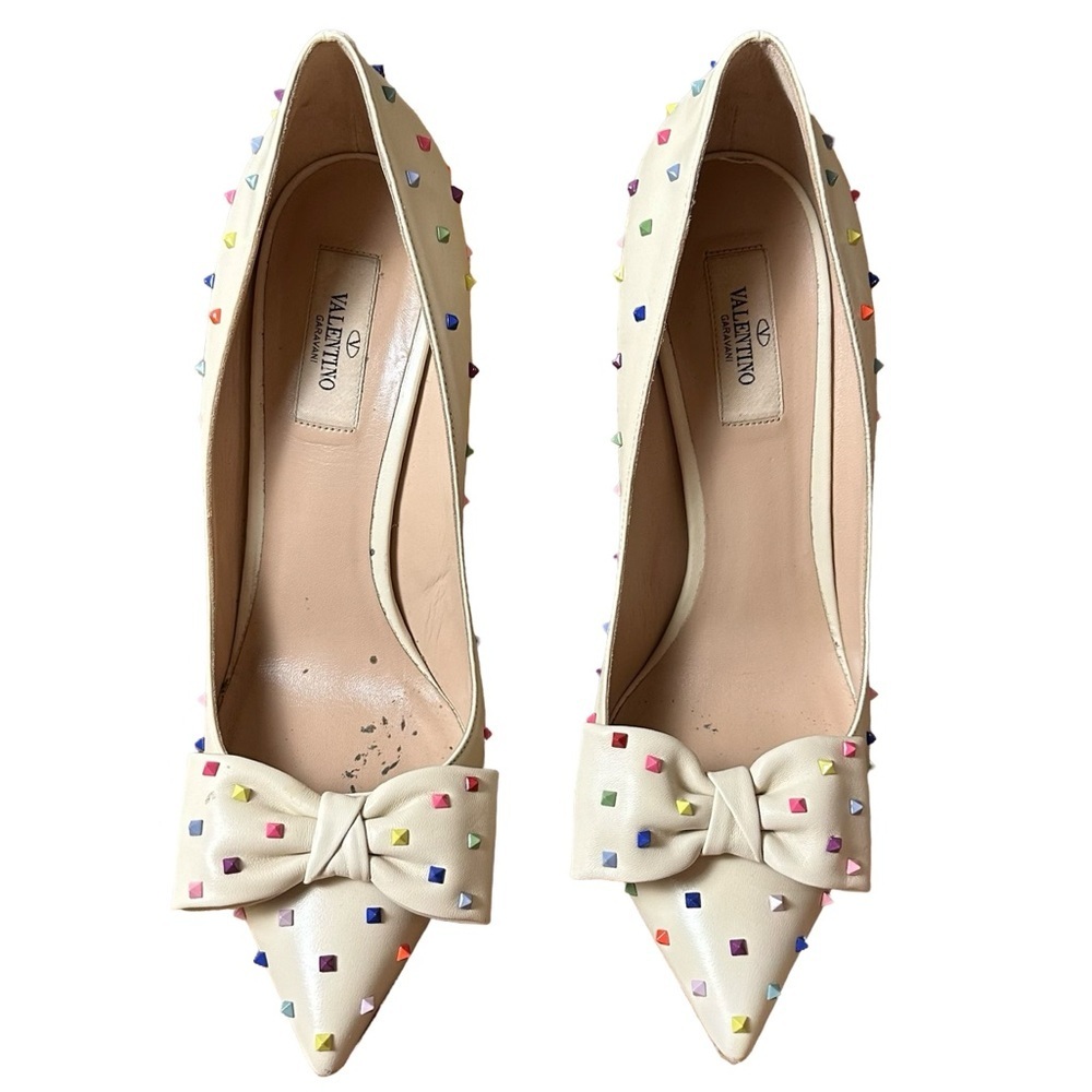 Valentino Rainbow Rockstud Bow Pumps